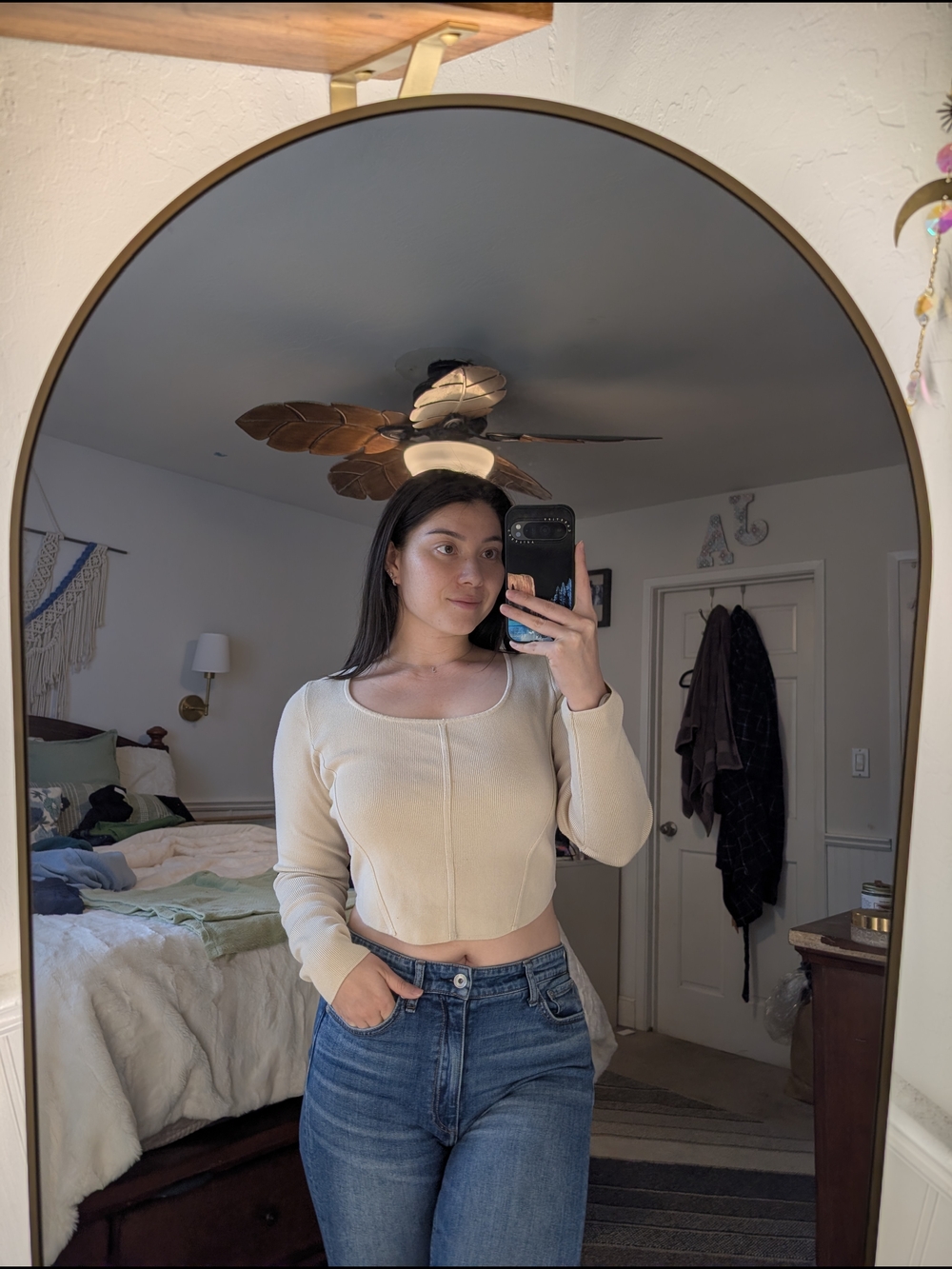 *MOVING SALE* House of Harlow 1960 Cream Long-Sleeve Sweater Crop Top
